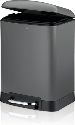Afvalemmer, RVS, Antraciet, 6 L - Kela | Davino