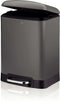 Afvalemmer, RVS, Antraciet, 6 L - Kela | Davino
