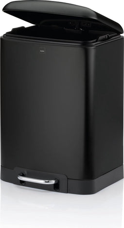 Afvalemmer, RVS, Zwart, 12 L - Kela | Davino