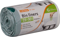 Afvalzakken met trekkoord 23 - 30 liter 43 x 76 cm wit 40 stuks