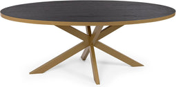 Stalux Eettafel - Tafel Mees - Tafel Mees - Duurzaam ontwerp - Moderne stijl - Ruime afmetingen - Zwart Eikenhout - 180 cm