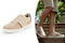 Milanoro Stijlvolle lederen herensneakers - Maat 44 - beige