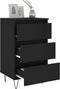 vidaXL - Nachtkastjes - 2 - st - 40x35x69 - cm - bewerkt - hout - zwart