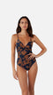 Barts Florence Shaping One Piece - Dames Badpak - Bloemenprint - Blauw - Maat 42