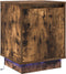 vidaXL - Nachtkastje - met - LED-verlichting - - - Gerookt - Eiken - 39x34,5x50 - cm