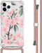iMoshion iPhone 11 Pro - Hoesje met Koord - Verstelbaar Koord - Groen / Roze / Cherry Blossom