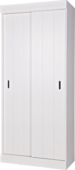 WOOOD Row Plankenkast Met Schuifdeuren - Grenen - Wit - 195x85x44