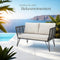 tectake® Sundo - Tuin-Loungesofa - Weerbestendig Rope-Design met Dikke Kussens - 131x131x71 cm