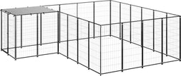 vidaXL - Hondenkennel - 8,47 - m² - staal - zwart