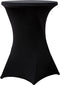 2x Statafel + Zwarte Statafelrok x 2 – 80 cm Dia x 110 cm hoog – Cocktailtafel – Hoge staan tafel – Breed Blad – Inclusief Zwarte Statafelhoes – Staantafelrok Stretch Rok – Horeca Statafel Zwart met Staantafelhoes Zwart