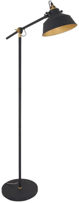 Mexlite Nove 1322ZW - Vloerlamp - Draaibaar & Kantelbaar - Zwart/Goud