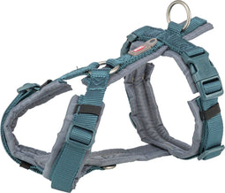 Trixie tuig voor hond premium trekking petrol blauw/ grafiet grijs 36-44x1,5 cm