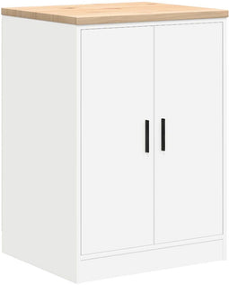 vidaXL - Garagekast - 60x51x85 - cm - massief - grenenhout - wit