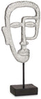 Decoratieve figuren Gezicht Zilverkleurig 19,5 x 38 x 10,5 cm (4 Stuks)