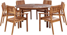 AGELLO/TOLVE - Tuinset voor 6 - Lichthout - Acaciahout