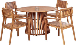 AGELLO - Tuinset voor 4 - Lichthout - Acaciahout