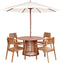 AGELLO - Tuinset voor 4 met parasol - Lichthout - Acaciahout