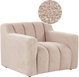 AGERUP - Fauteuil - Taupe - Bouclé