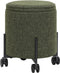 HÜBSCH INTERIOR - CONTAIN groene hocker met wieltjes en opbergruimte OEKO-TEX - ø42xh46cm