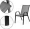 Tuinstoel grijs - 90.5 x 72 x 55 cm - gepoedercoat staal - 2 stuks