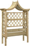 vidaXL - Pergola - met - dak - en - bank - geïmpregneerd - grenenhout