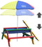 AXI Nick Zand & Water Picknicktafel in Regenboog kleuren - Verstelbare Parasol - FSC hout - Picknick tafel voor kinderen van hout