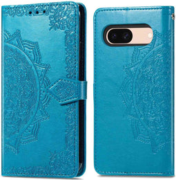 imoshion Hoesje Geschikt voor Google Pixel 8a Hoesje Met Pasjeshouder - imoshion Mandala Bookcase - Turquoise