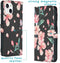 iMoshion Hoesje Geschikt voor iPhone 13 Hoesje Met Pasjeshouder - iMoshion Design Softcase Bookcase - Zwart / Blossom Watercolor Black