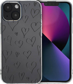 imoshion Hoesje Geschikt voor iPhone 13 Mini Hoesje Siliconen - imoshion Design hoesje - Meerkleurig / Heart