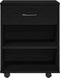 vidaXL - Rollende - Kast - Zwart - Eiken - 46x36x59 - cm - Bewerkte - Hout