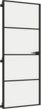 vidaXL - Binnendeur - smal - 83x201,5 - cm - gehard - glas - en - aluminium - zwart
