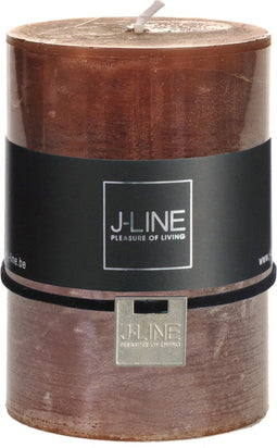 J-Line cilinderkaars - bruin - medium - 39U - 6 stuks