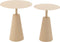 J-Line bijzettafel Rond - ijzer - beige - set van 2