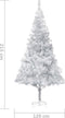 vidaXL - Kunstkerstboom - met - standaard - 210 - cm - PET - zilverkleurig