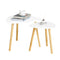 SoBuy FBT74-W - Bijzettafel Set van 2 - Wit Houten met Planken (2 stuks)