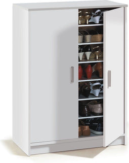 Schoenenkast met 2 deuren en 6 opbergplanken Basic - L101 cm