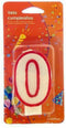 Kaars Rood Wit Verjaardag Cijfer 0 (12 Stuks)