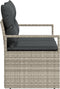 vidaXL - 2-zits - Tuin - Sofa - met - Kussens - Grijs - Poly - Rattan