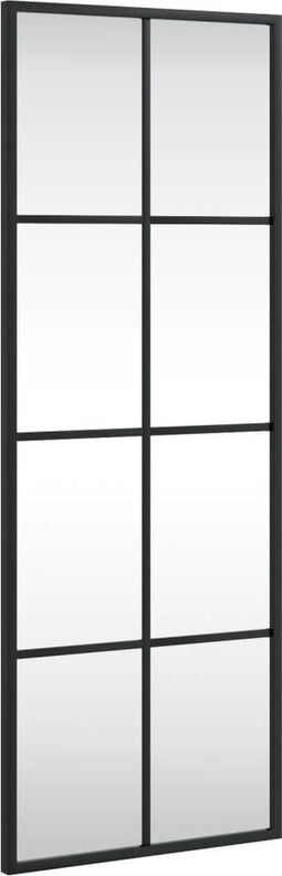 vidaXL - Wandspiegel - rechthoekig - 30x80 - cm - ijzer - zwart