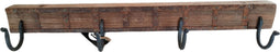 Wand kapstok - teakhout - 58,5 x 6 x 4 cm