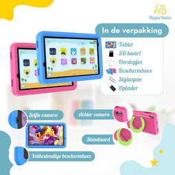 HeppieBabie Kindertablet - 8 Inch - 64GB Opslag - 4GB RAM - Roze - Ouderlijk Toezicht (5 stuks)