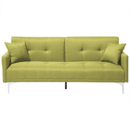 LUCAN - Slaapbank 3-zits - Olijfgroen - Polyester