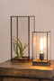 Light & Living ASKJER Tafellamp hout bruin+zwart+glas M