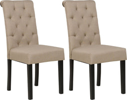 MELVA - Eetkamerstoel set van 2 - Taupe - Polyester