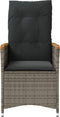 vidaXL - Tuinstoelen - 2 - st - verstelbaar - met - kussens - poly - rattan - grijs