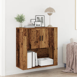 vidaXL - Wandkast - in - oude - look - 80x33x80 - cm - Gelaagd - Hout