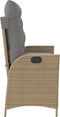 vidaXL - Tuinbankje - verstelbaar - met - kussens - poly - rattan - beige