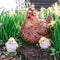 Tuinfiguur broedende kip | bruin | 24x18x20cm