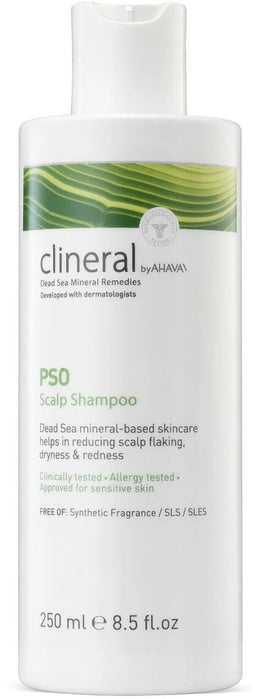 AHAVA Clineral PSO Shampoo - Verlicht Psoriasis Symptomen op de Hoofdhuid | Kalmeert en Reinigt | Speciaal voor Gevoelige Huid | Psoriasis Shampoo - 250ml