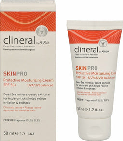 AHAVA CLINERAL SKINPRO Beschermende Vochtcrème SPF50 - Kalmeert Irritatie & Vermindert Roodheid | Hoge SPF Bescherming | Geformuleerd met Dermatologen | Creme voor mannen & vrouwen - 50ml